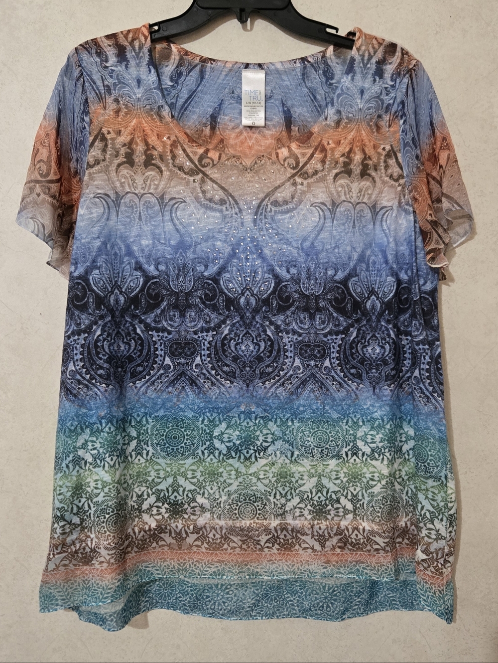 🌞SZ L MULTICOLORED SUMMER TOP - Picture 1 of 5